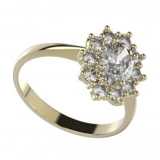 BG zlatý prsten oválný s diamantem lab-grown 1487