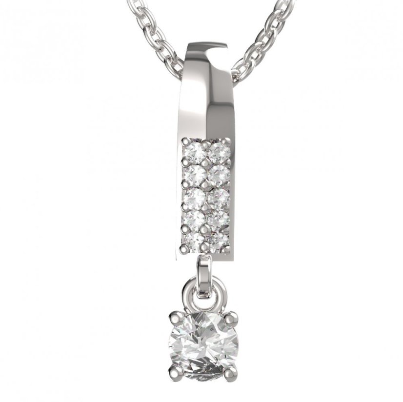 BG zlatý přívěšek  725 Bílé zlato - 585 Diamant
