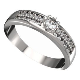 BG zlatý prstýnek 554 F Bílé zlato - 585 Diamant