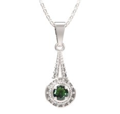 BG přívěs ktlhového tvatl 541-G Stříbro 925 - rhodium Vltavín a  kubický zirkon