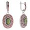 BG oval earring 251-84 - Metal: Silver 925 - rhodium, Stone: Moldavit and garnet