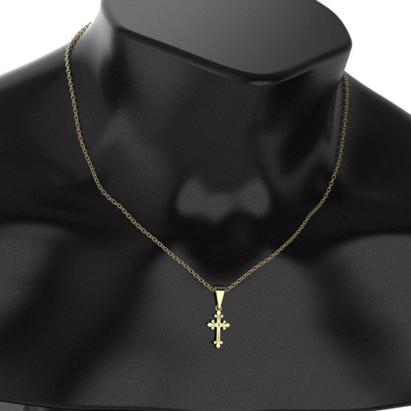 BG zlatý přívěšek křížek 1109 Žluté zlato - 585 Diamant