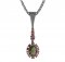 BG pendant oval 498-B - Metal: Silver 925 - rhodium, Stone: Garnet