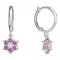 BeKid, Gold kids earrings -109 - Switching on: Screw, Metal: White gold 585, Stone: Pink cubic zircon