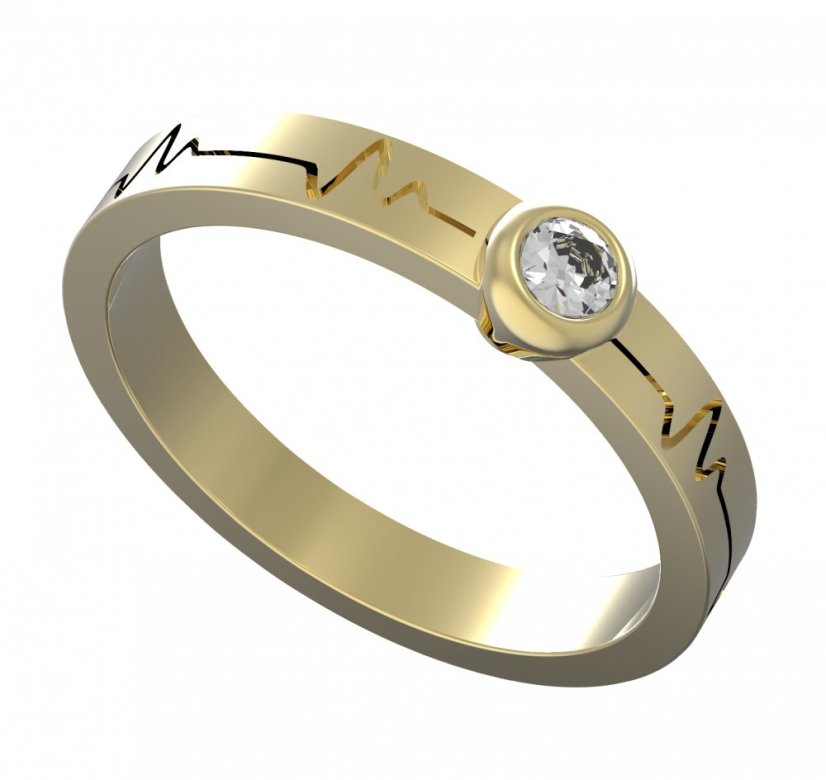 BG zlatý snubní prsten SN01/550 Žluté zlato - 585 Diamant