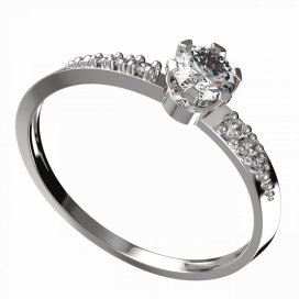 BG zlatý diamantový prstýnek 870D Bílé zlato - 585 Diamant lab-grown