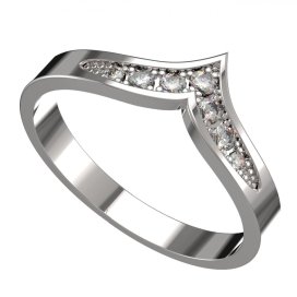 BG zlatý diamantový prstýnek 947/snubní/ Bílé zlato - 585 Diamant lab-grown