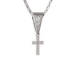 BG zlatý přívěšek křížek 1105 Bílé zlato - 585 Diamant