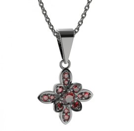 BG přívěs květ 404-0 Stříbro 925 - ruthenium (30-90dní) Granát