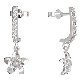 BeKid dětské náušnice kvítek 812 Bílé zlato - 585 Diamant