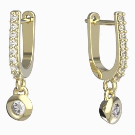 BeKid dětské náušnice 732 Žluté zlato - 585 Bílý kubický zirkon