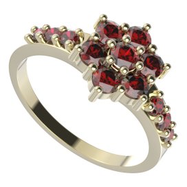 BG prstýnek 002 Stříbro 925 - pozlacené Granát