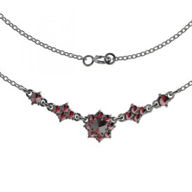 BG náhrdelník 010 Stříbro 925 - ruthenium (30-90dní) Granát