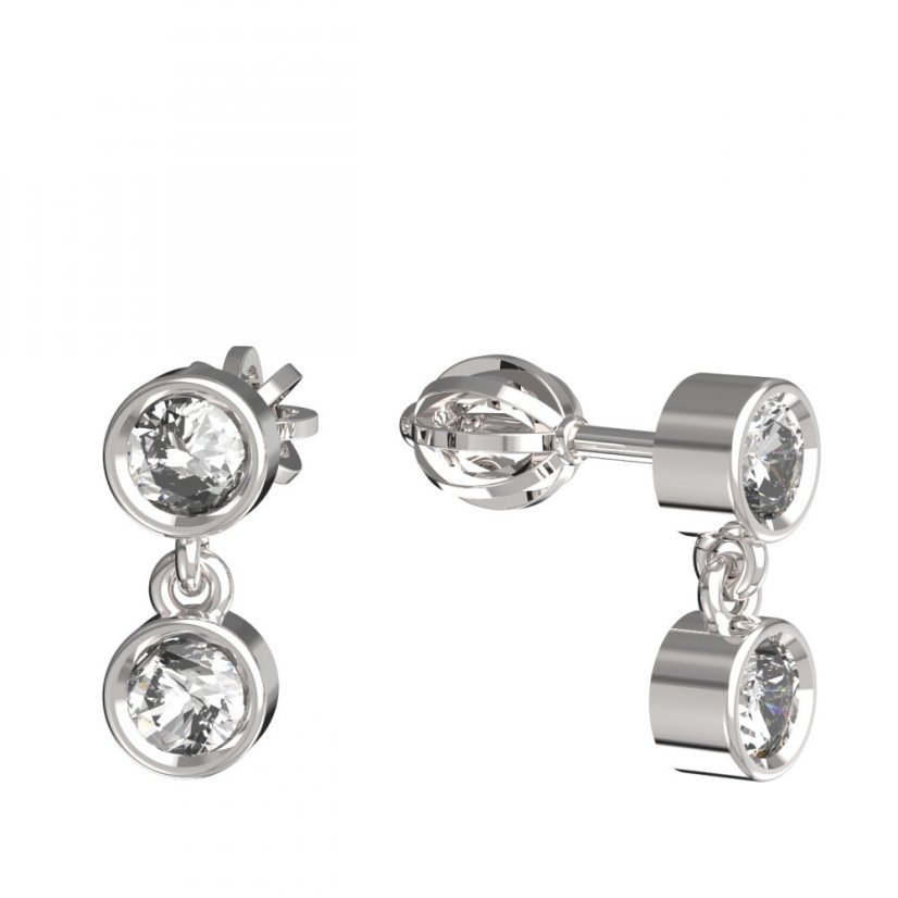 BG zlaté náušnice 792 Bílé zlato - 585 Diamant
