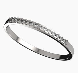 BG zlatý prstýnek 617/10 Bílé zlato - 585 Bílý kubický zirkon