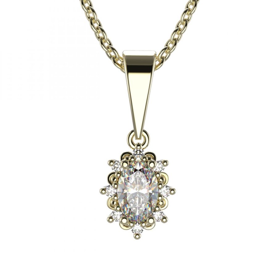 BG zlatý přívěšek  953 Žluté zlato - 585 Diamant