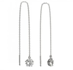 BG zlaté náušnice 875 Bílé zlato - 585 Diamant