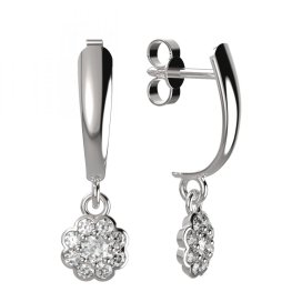 BG zlaté náušnice 552 Bílé zlato - 585 Diamant