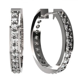 BG zlaté náušnice 808 Bílé zlato - 585 Diamant
