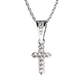 BG zlatý přívěšek křížek 580 Bílé zlato - 585 Diamant