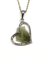 BG zlatý přívěs přírodní kámen-Vltavín 037