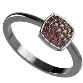 BG granátový prstýnek 1581 Stříbro 925 - ruthenium (30-90dní) Granát