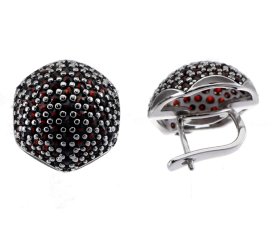 BG náušnice přírodní broušený granát   394 Bílé zlato - 585 Granát