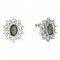 BG earring oval -  018 - Metal: Silver 925 - rhodium, Stone: Garnet