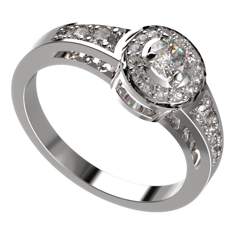 BG zlatý prstýnek 651 Bílé zlato - 585 Diamant