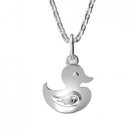 BeKid dětský zlatý přívěsek  1275 - kachnička Bílé zlato - 585 Diamant