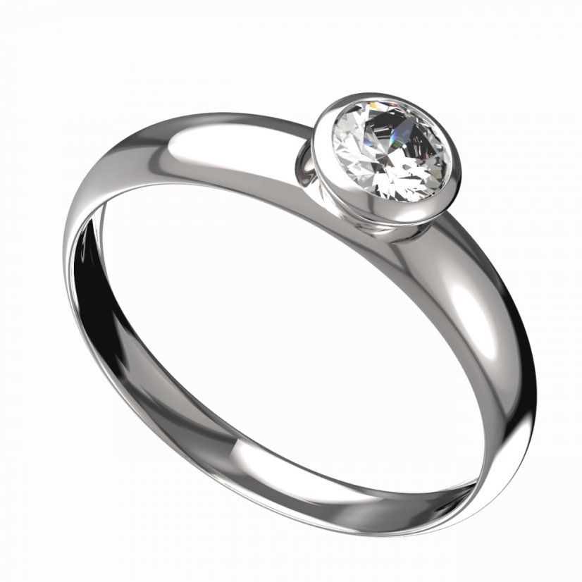 BG zlatý diamantový prstýnek 555 T Bílé zlato - 585 Diamant lab-grown