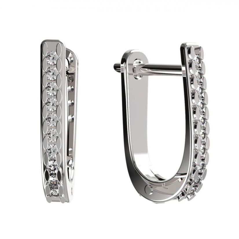 BG zlaté náušnice 71 Bílé zlato - 585 Diamant