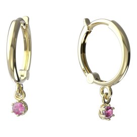 BeKid dětské náušnice 1292 Žluté zlato - 585 Růžový kubický zirkon