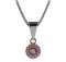 BG pendant circular 452-0 - Metal: Silver 925 - rhodium, Stone: Garnet