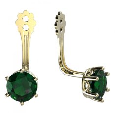 BeKid zlatý kompoment dětské náušnice 5MM - 5 Žluté zlato - 585 Zelený kubický zirkon
