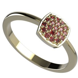 BG granátový prstýnek 1581 Stříbro 925 - pozlacené Granát