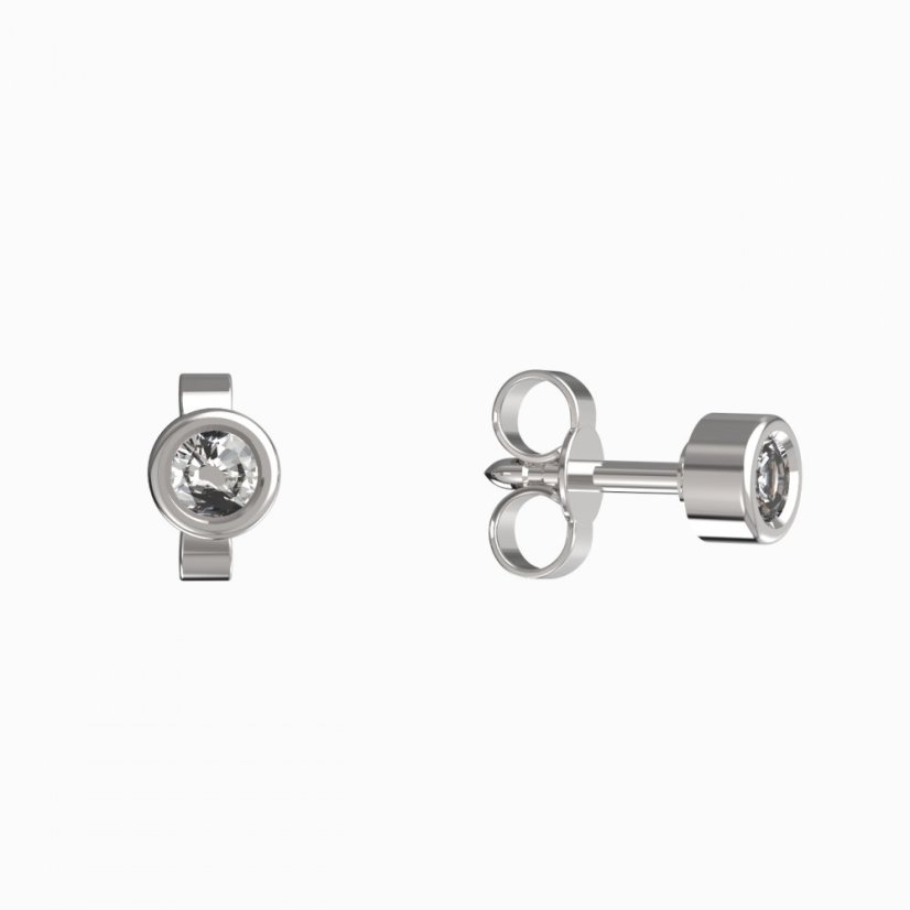 BG zlaté náušnice 768 Bílé zlato - 585 Diamant