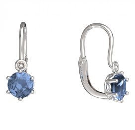 BeKid dětské náušnice 1294 Bílé zlato - 585 Světle modrý kubický zirkon