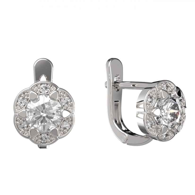 BG zlaté náušnice  994 Bílé zlato - 585 Diamant