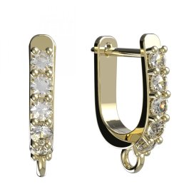 BG zlatý závěs dámské náušnice /93 Žluté zlato - 585 Bílý kubický zirkon