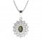 BG pendant oval 021-0 - Metal: Silver 925 - rhodium, Stone: Garnet