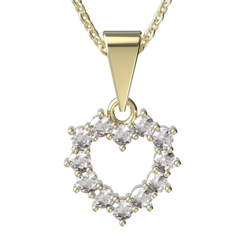 BG zlatý přívěšek srdíčko 005 Žluté zlato - 585 Diamant