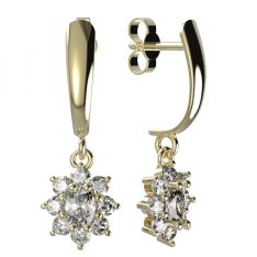 BG zlaté náušnice s diamanty 627 Žluté zlato - 585 Diamant lab-grown
