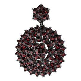 BG brož 223 Stříbro 925 - ruthenium (30-90dní) Granát