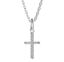 BeKid dětský přívěšek křížek 1107 Bílé zlato - 585 Diamant