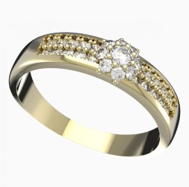 BG zlatý prstýnek 886 F Žluté zlato - 585 Diamant