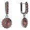 BG circular earring 463-96 - Metal: Silver 925 - rhodium, Stone: Moldavit and garnet
