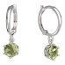 BeKid, Gold kids earrings -1295 - Switching on: Circles 12 mm, Metal: White gold 585, Stone: Green cubic zircon