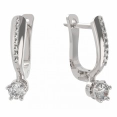 BG zlaté náušnice 873 Bílé zlato - 585 Diamant