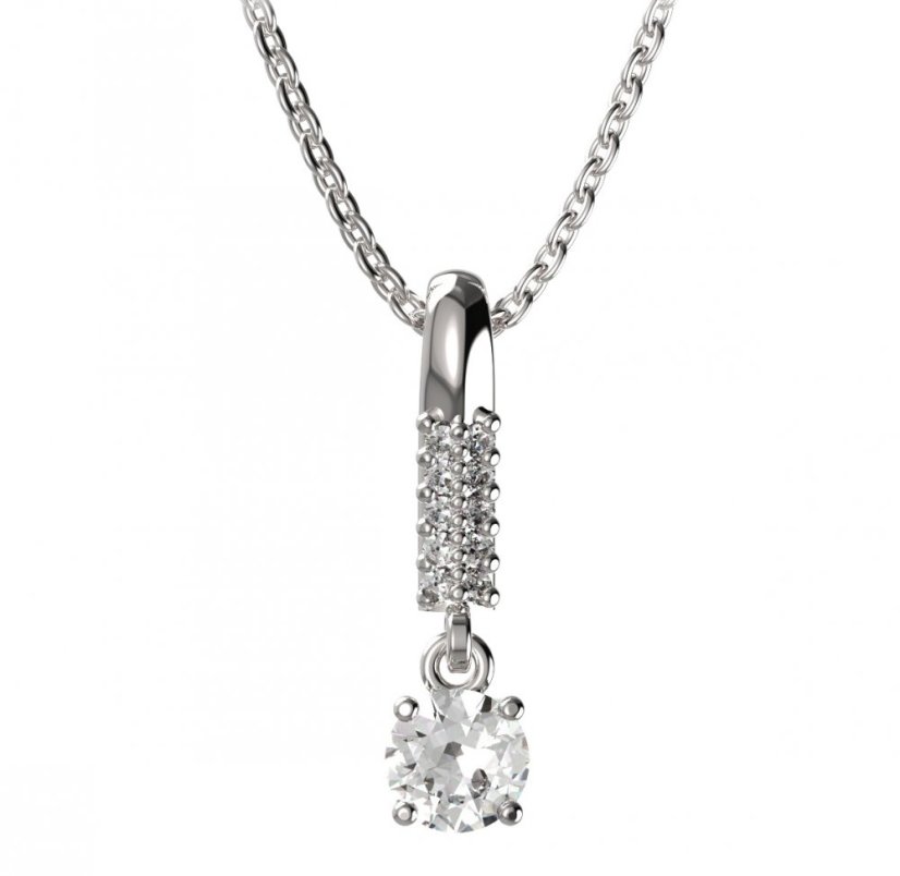 BG zlatý přívěšek  726 Bílé zlato - 585 Diamant